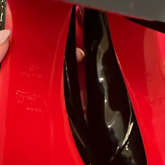 Christian Louboutin Movida 49/ US10 Sabina 130 Black Patent Platform Pump - Picture 9 of 11